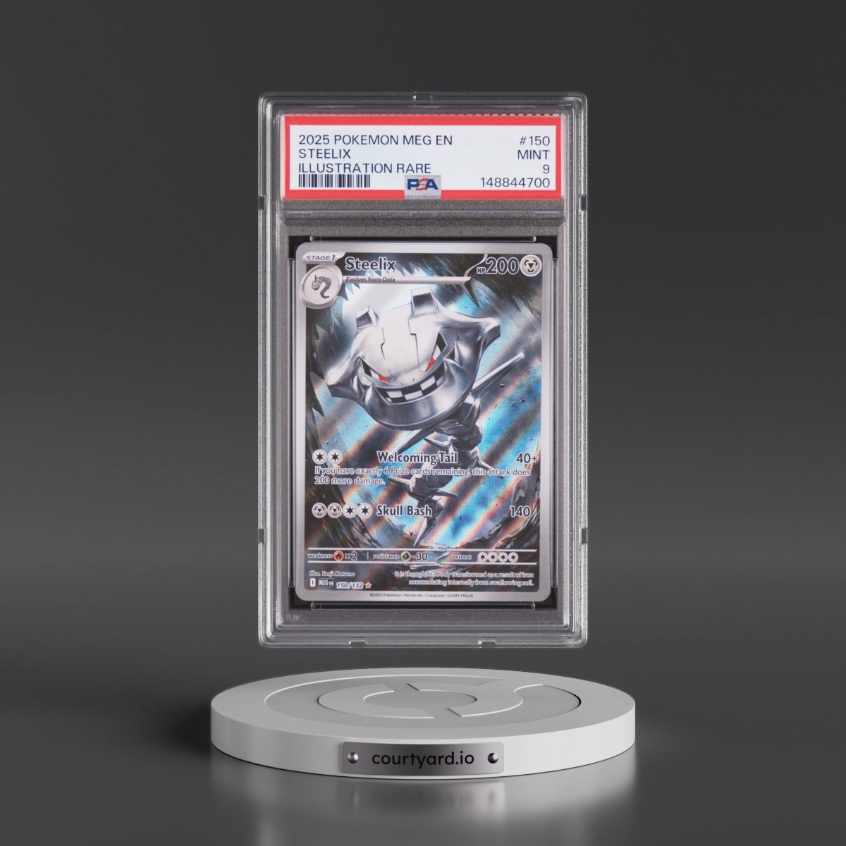 2025 Pokémon Meg EN-Mega Evolution #150 Steelix - Illustration Rare (PSA 9 MINT)