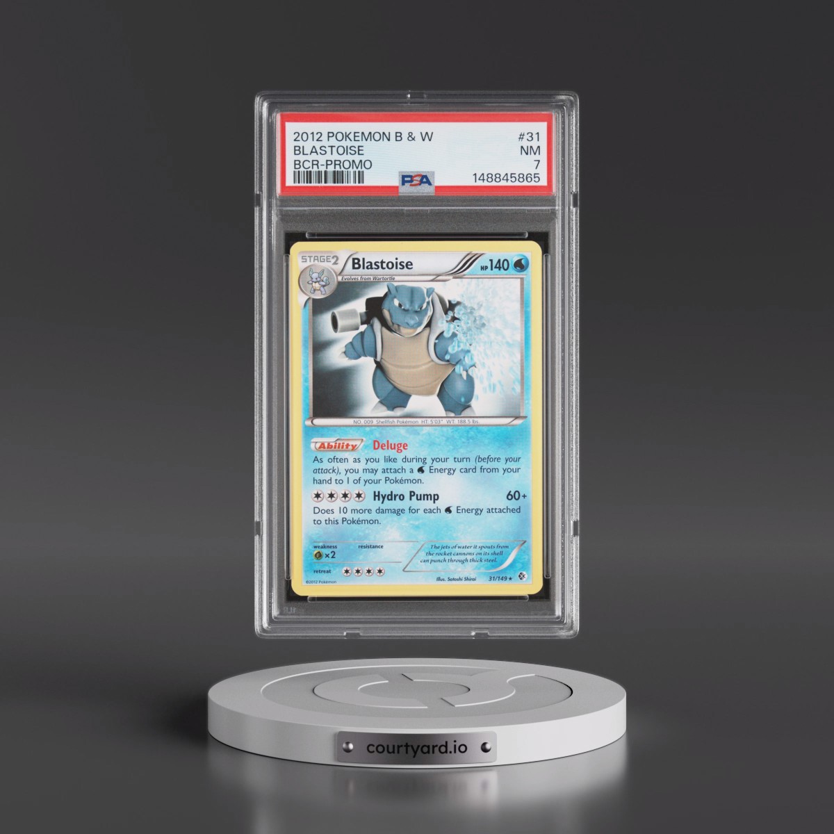 2012 Pokémon Black & White Boundaries Crossed #31 Blastoise - Promo (PSA 7 NM)