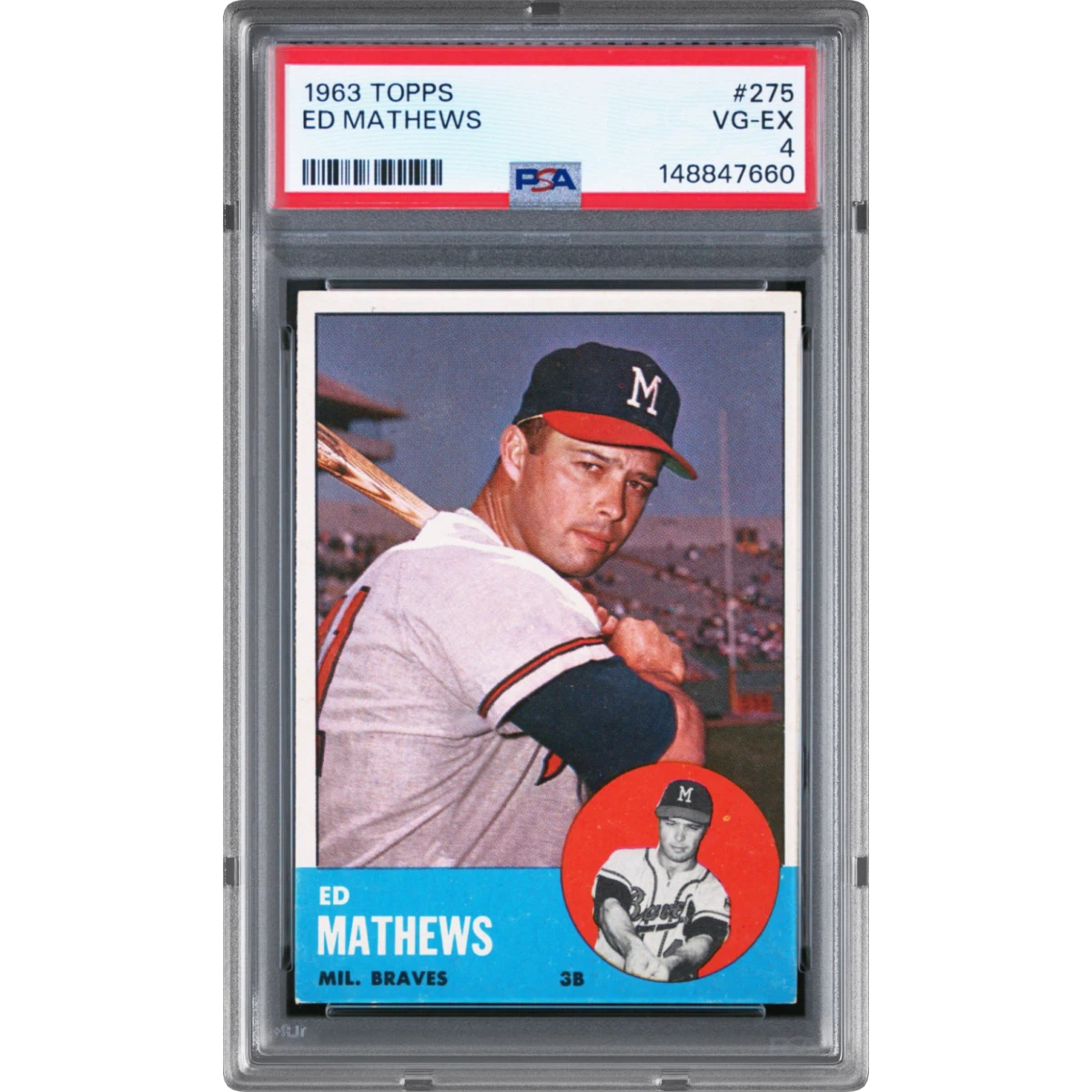 1963 Topps #275 Ed Mathews (PSA 4 VG-EX)