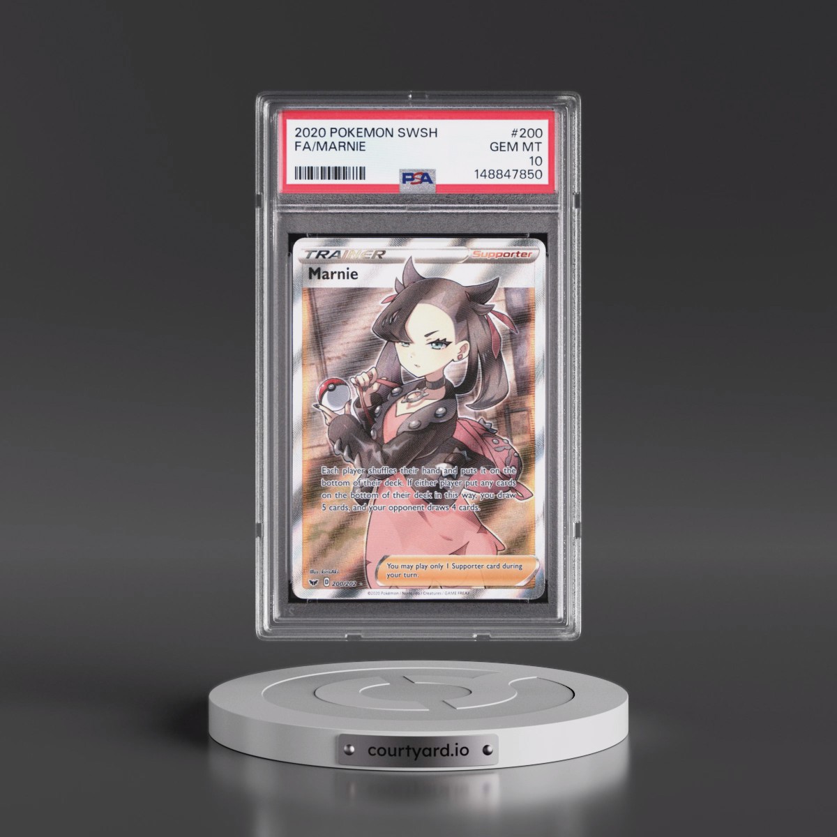 2020 Pokémon Sword & Shield #200 Marnie - Full Art (PSA 10 GEM MINT)