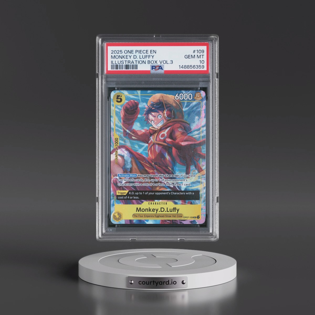 2025 One Piece Promos #109 Monkey D. Luffy - Illustration Box Vol.3 (PSA 10 GEM MINT)