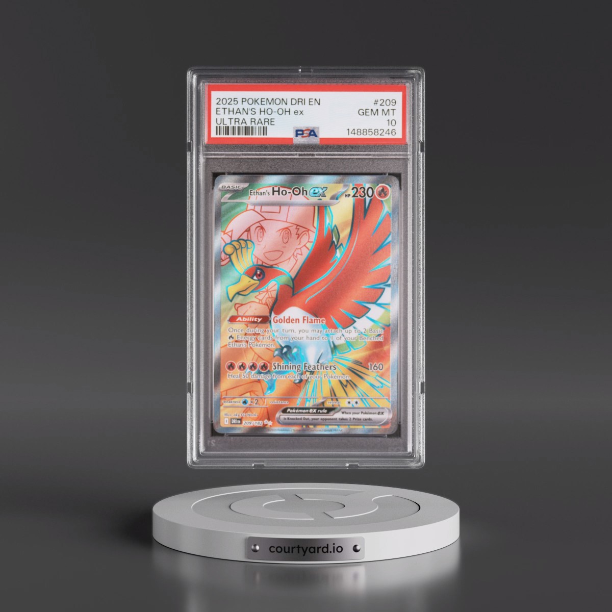 2025 Pokémon Dri EN-Destined Rivals #209 Ethan's HO-Oh EX - Holo Ultra Rare (PSA 10 GEM MINT)