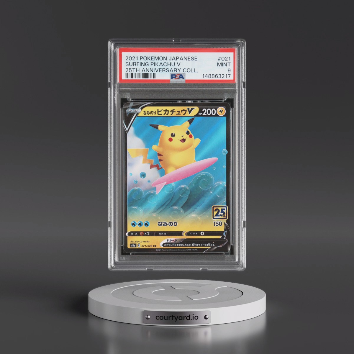 2021 Pokémon 25th Anniversary Collection #021 Surfing Pikachu V - Holo (PSA 9 MINT)