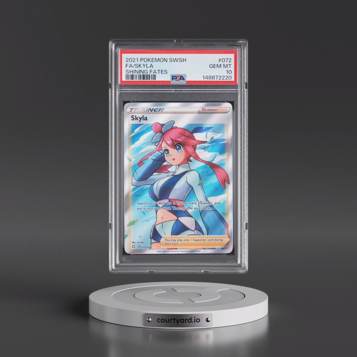2021 Pokémon Sword & Shield Shining Fates #072 Skyla - Full Art (PSA 10 GEM MINT)