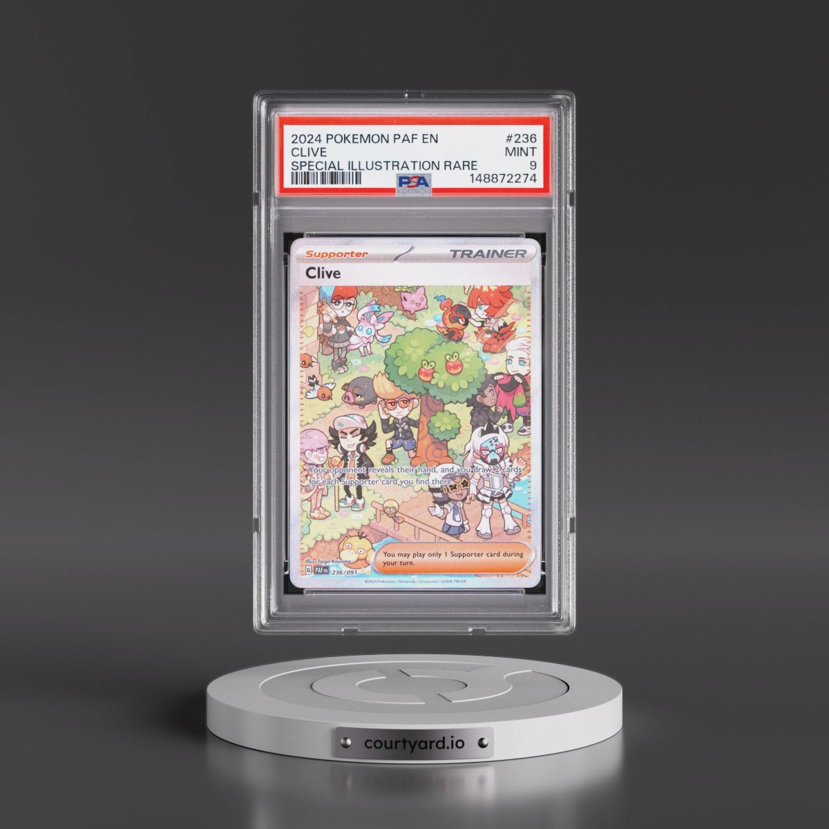 2024 Pokémon Paf EN-Paldean Fates #236 Clive - Special Illustration Rare (PSA 9 MINT)
