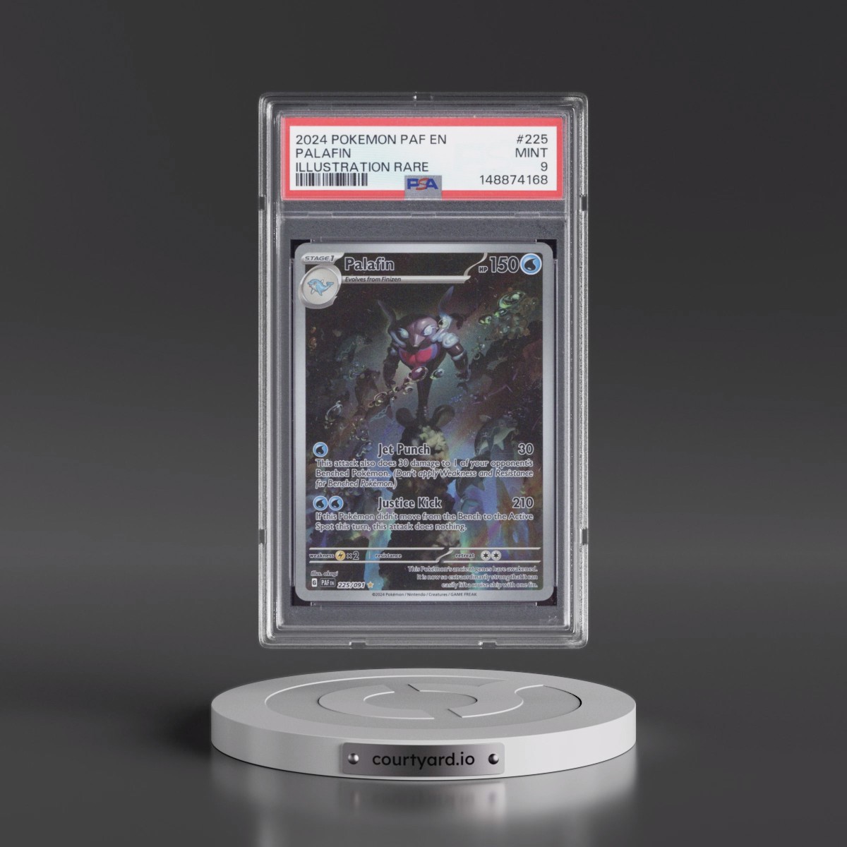 2024 Pokémon Paf EN-Paldean Fates #225 Palafin - Illustration Rare (PSA 9 MINT)