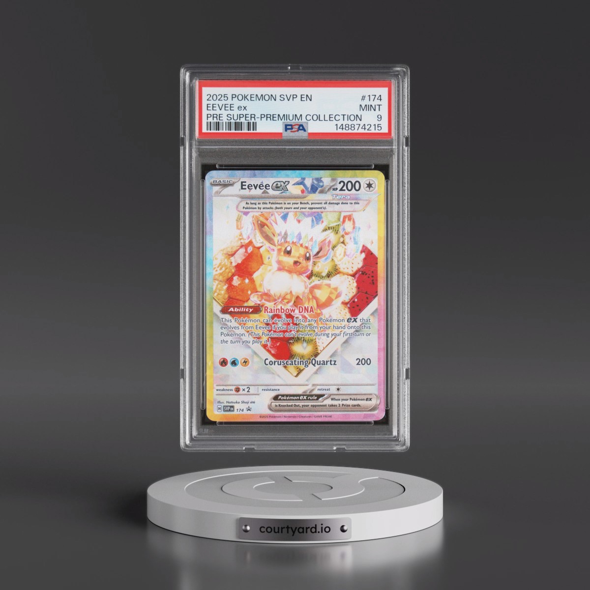 2025 Pokémon Svp EN-SV Black Star Promo #174 Eevee EX - Holo Prismatic Evolutions Super-Premium Collection (PSA 9 MINT)