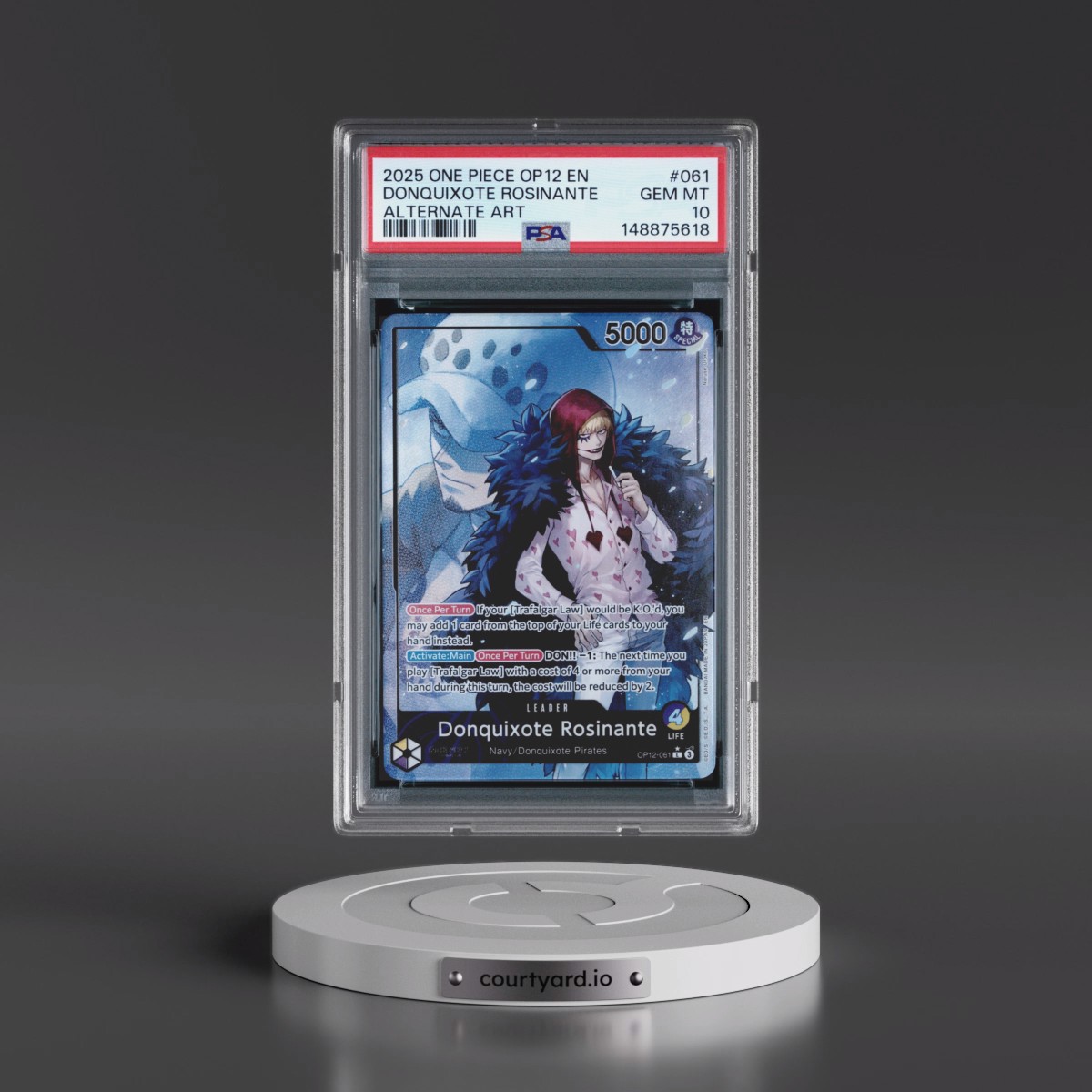 2025 One Piece OP12-Legacy of the Master #061 Donquixote Rosinante - Alternate Art (PSA 10 GEM MINT)