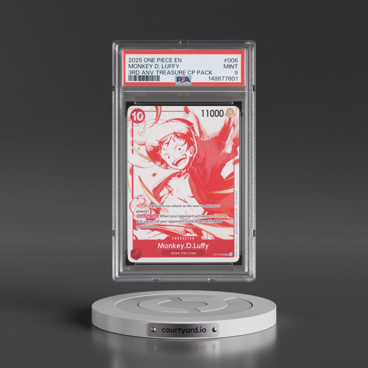 2025 One Piece 3rd Anniversary! One Piece Card Treasure Campaign Pack #006 Monkey D. Luffy (PSA 9 MINT)