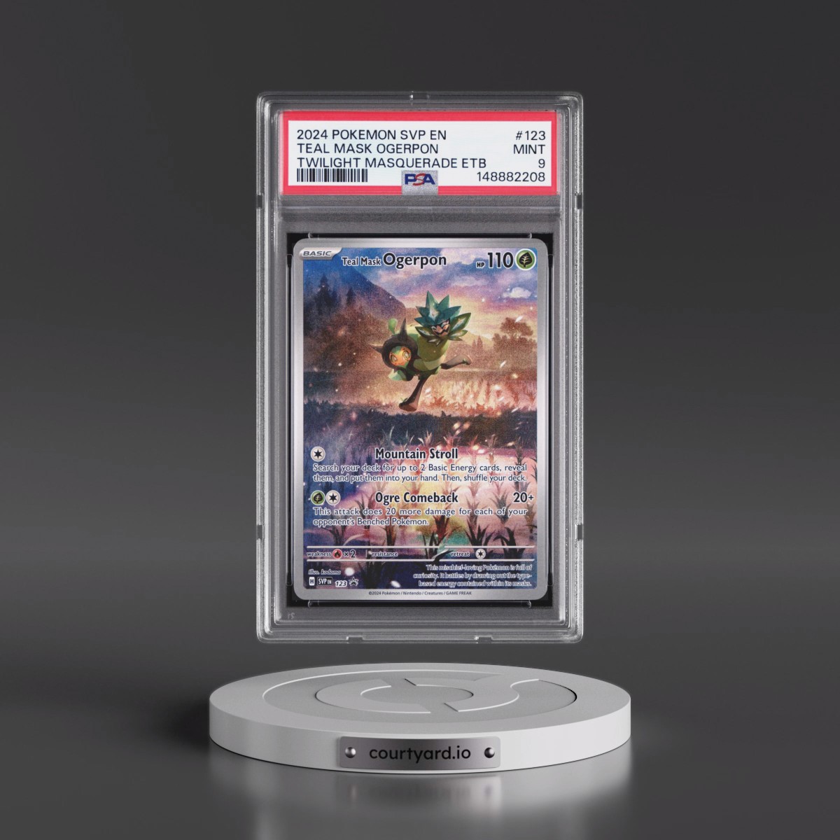 2024 Pokémon Svp EN-SV Black Star Promo #123 Teal Mask Ogerpon - Twilight Masquerade Elite Trainer Box (PSA 9 MINT)