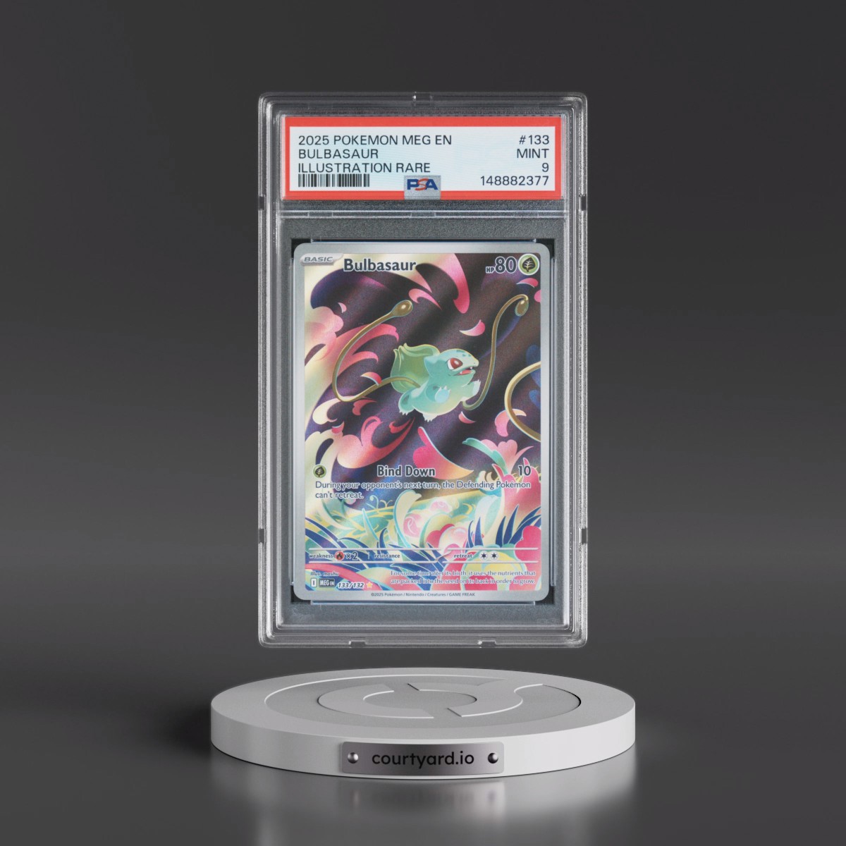 2025 Pokémon Meg EN-Mega Evolution #133 Bulbasaur - Illustration Rare (PSA 9 MINT)