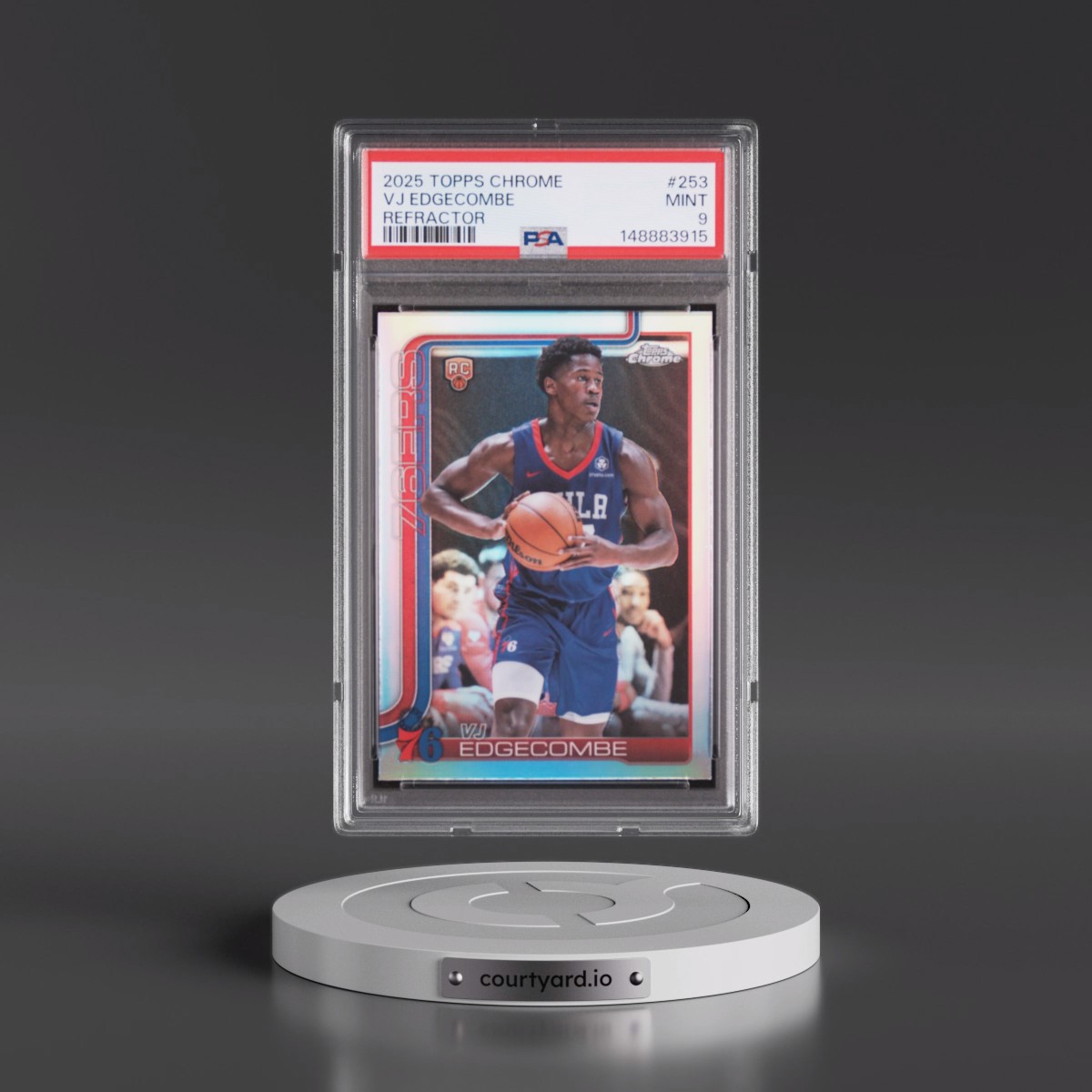 2025 Topps Chrome #253 VJ Edgecombe - Refractor (PSA 9 MINT)