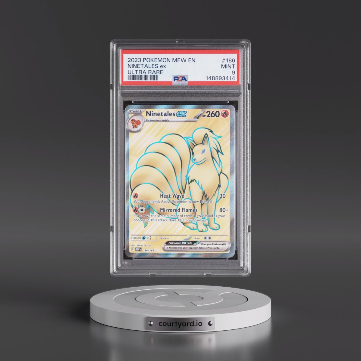 2023 Pokémon Mew EN-151 #186 Ninetales EX - Holo Ultra Rare (PSA 9 MINT)