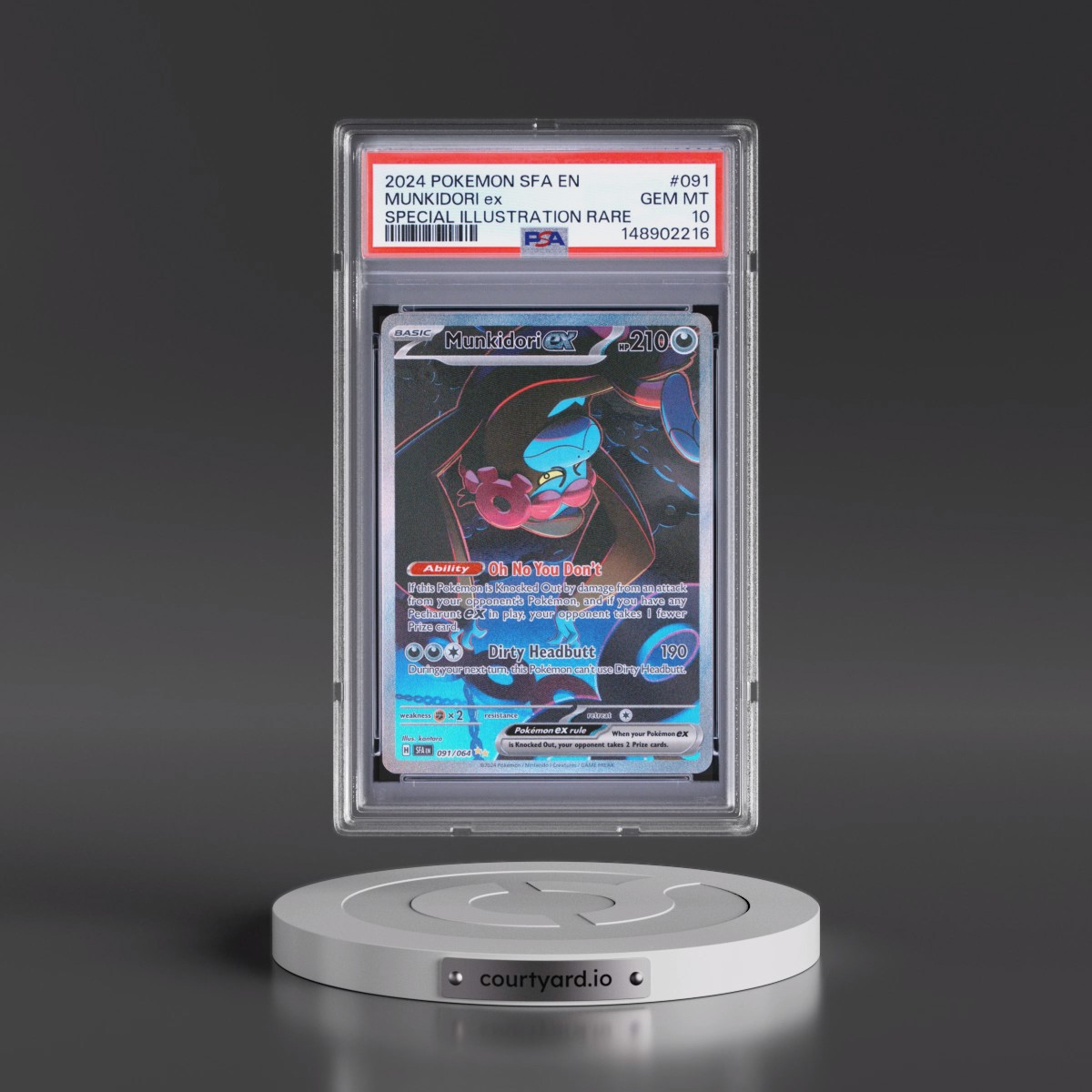 2024 Pokémon Sfa EN-Shrouded Fable #091 Munkidori EX - Holo Special Illustration Rare (PSA 10 GEM MINT)