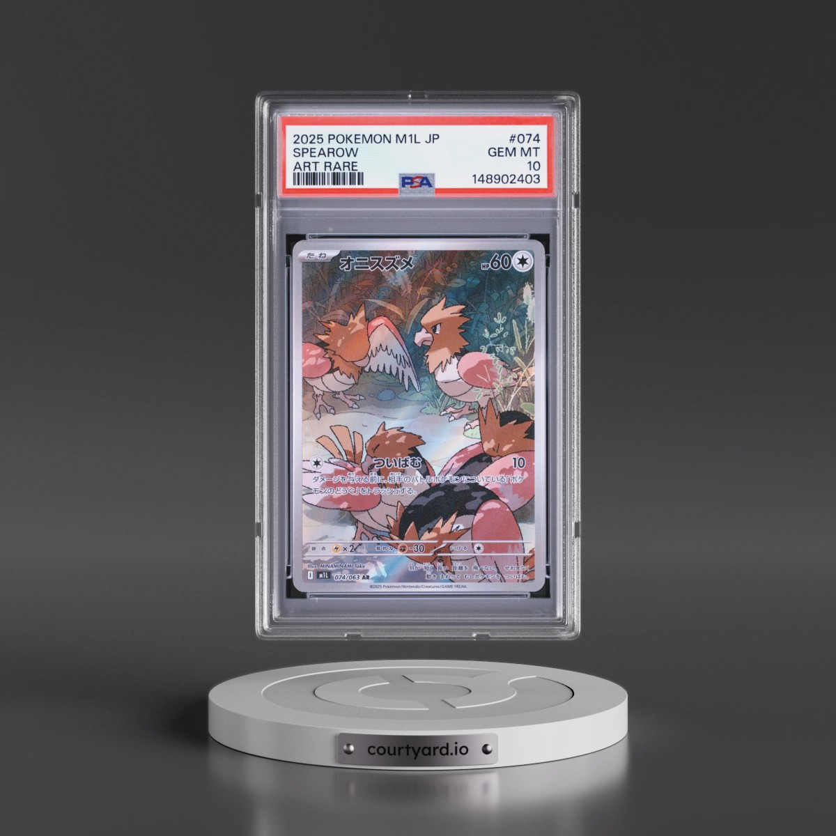 2025 Pokémon M1l-Mega Brave #074 Spearow - Art Rare (PSA 10 GEM MINT)