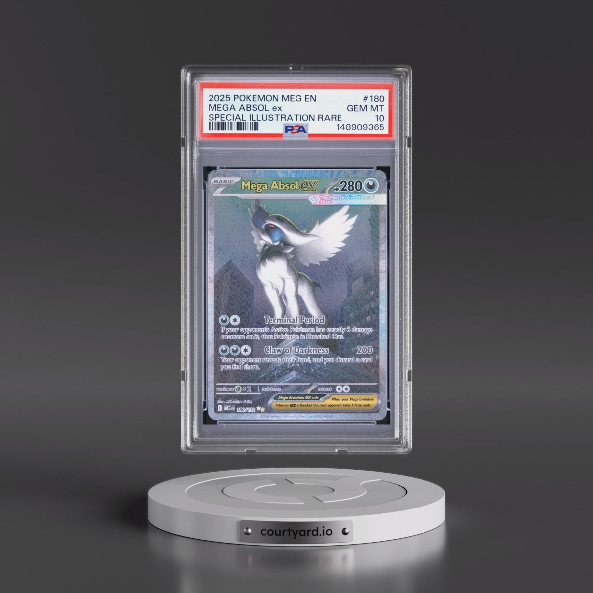 2025 Pokémon Meg EN-Mega Evolution #180 Mega Absol EX - Holo Special Illustration Rare (PSA 10 GEM MINT)