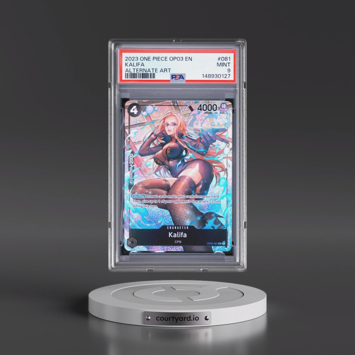 2023 One Piece OP03-Pillars of Strength #081 Kalifa - Alternate Art (PSA 9 MINT)
