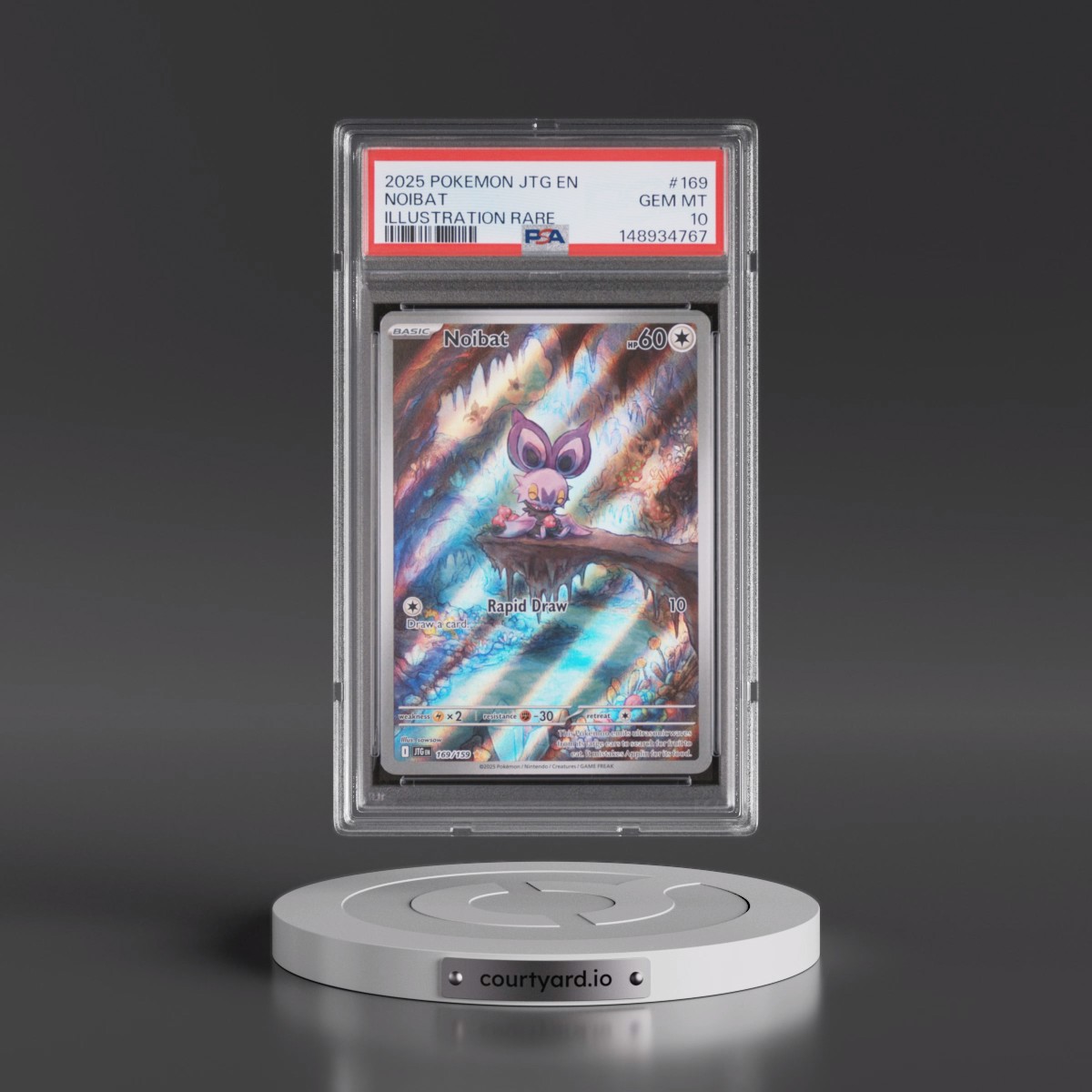 2025 Pokémon Jtg EN-Journey Together #169 Noibat - Illustration Rare (PSA 10 GEM MINT)