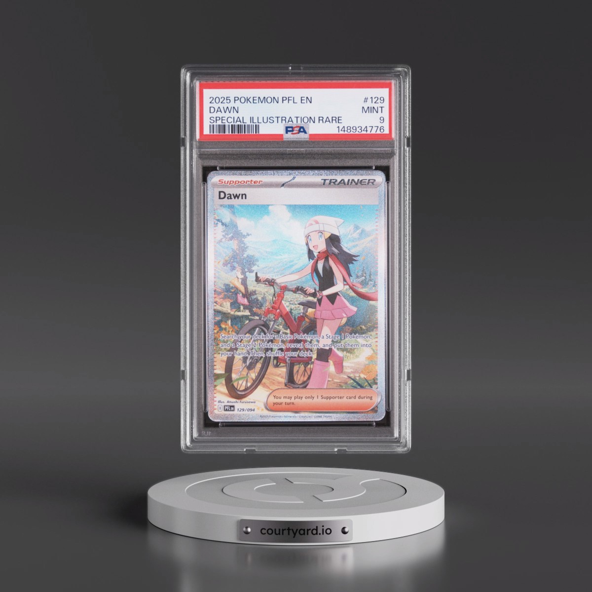 2025 Pokémon Pfl EN-Phantasmal Flames #129 Dawn - Special Illustration Rare (PSA 9 MINT)