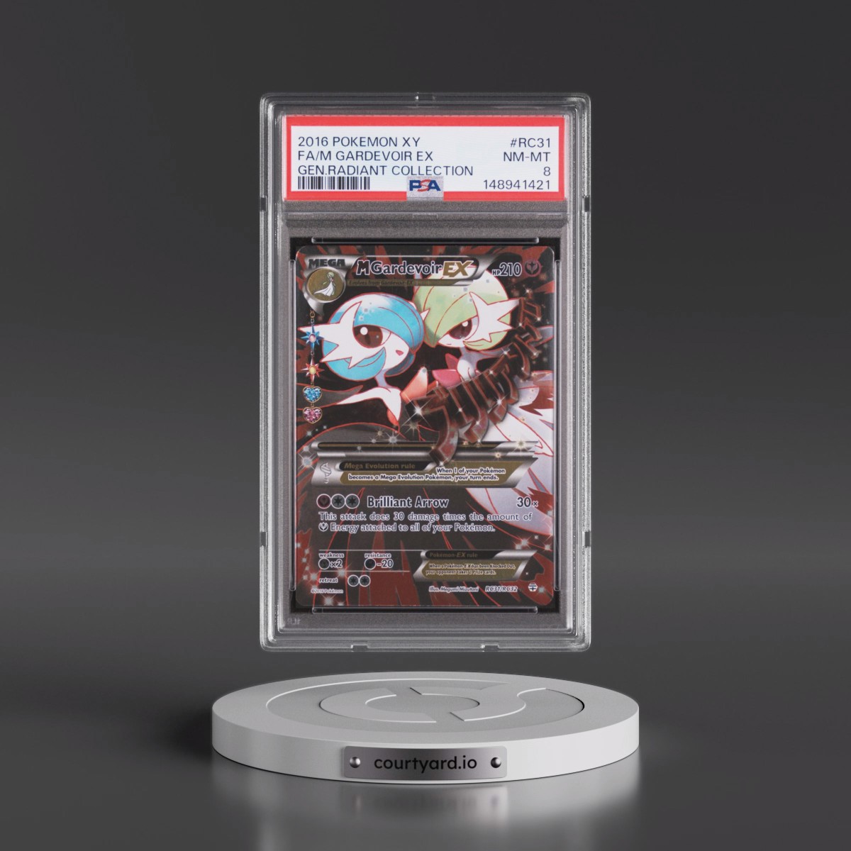 2016 Pokémon XY Generations Radiant Collection #RC31 M Gardevoir EX - Holo Full Art (PSA 8 NM-MT)