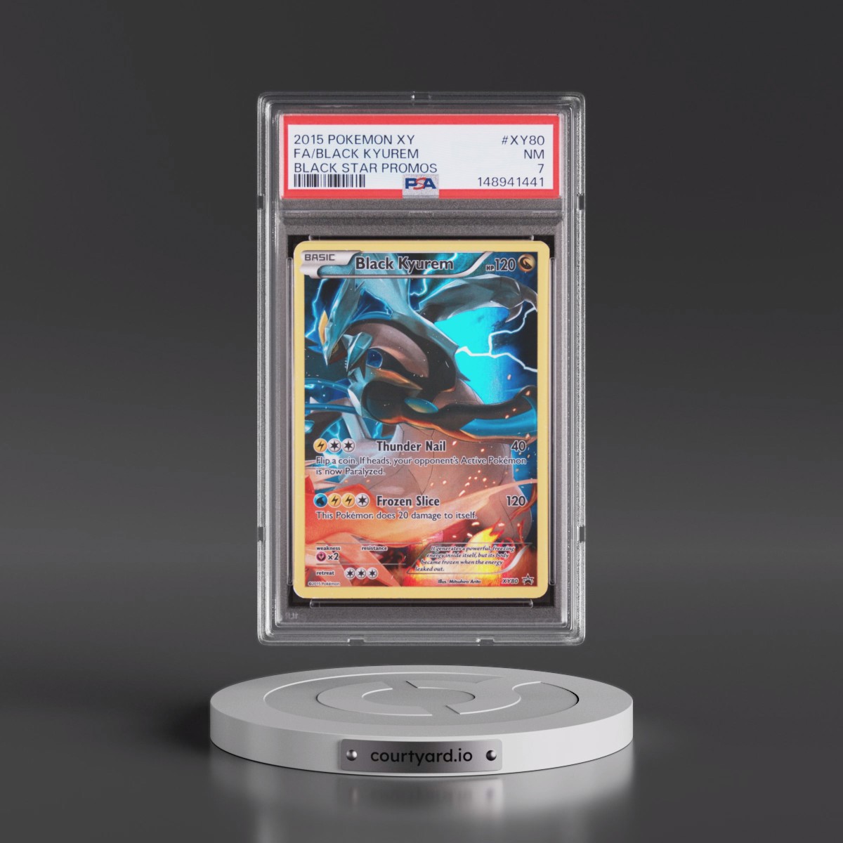 2015 Pokémon XY Black Star Promos #XY80 Black Kyurem - Full Art (PSA 7 NM)