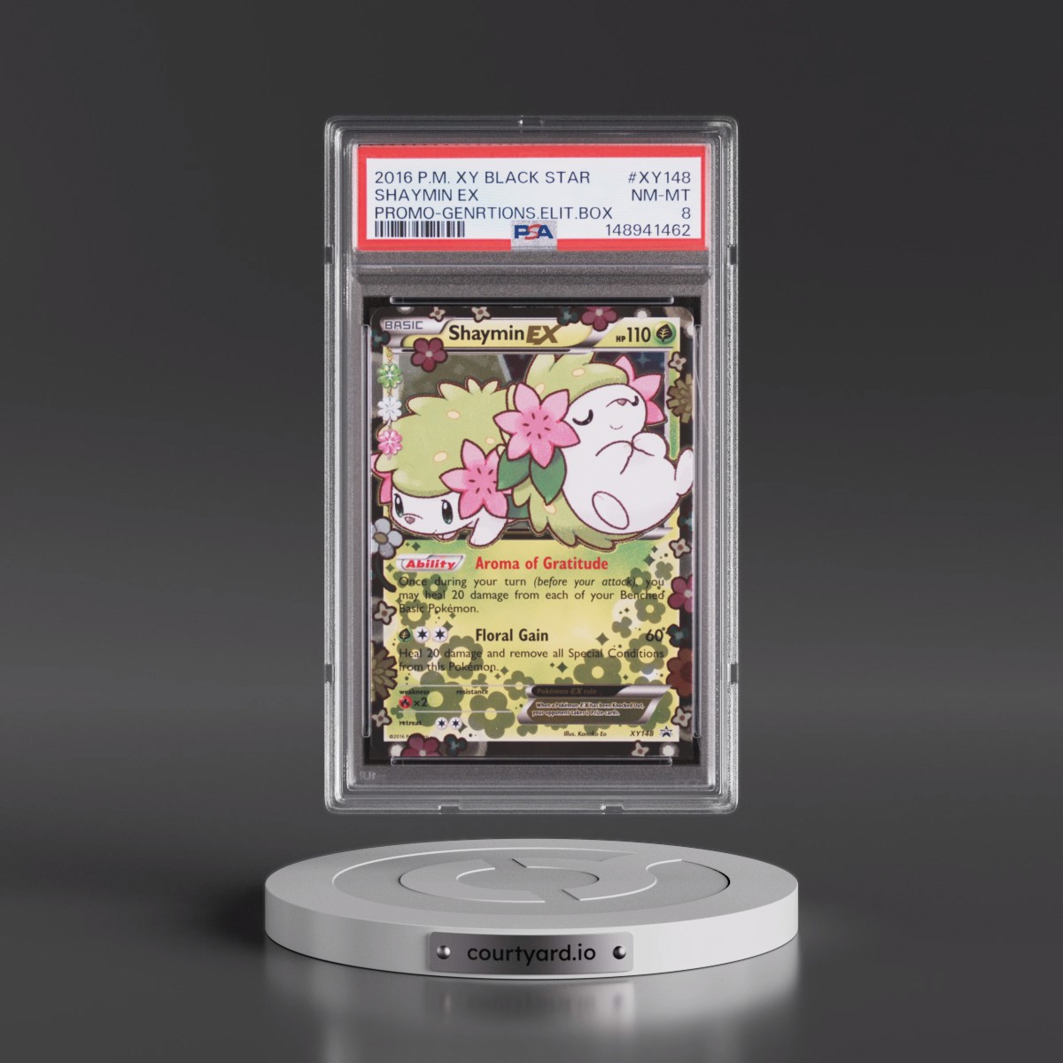 2016 Pokémon XY Black Star Promo #XY148 Shaymin EX - Holo Generations Elite Trainer Box (PSA 8 NM-MT)
