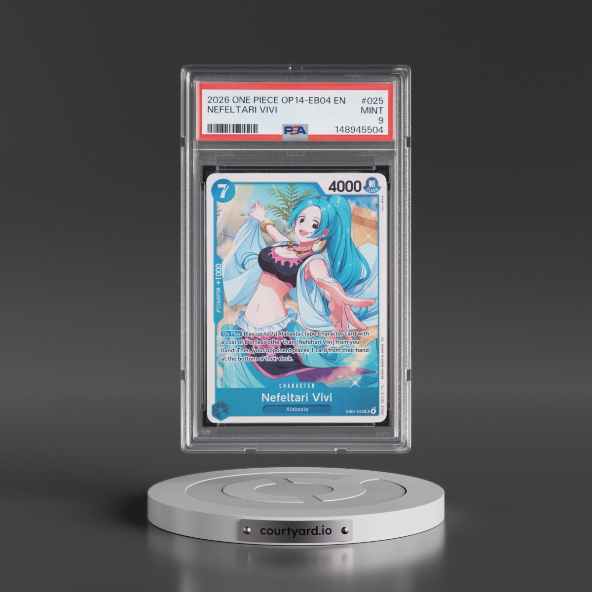2026 One Piece OP14-EB04-the Azure Sea's Seven Nefeltari Vivi #025 PSA 9