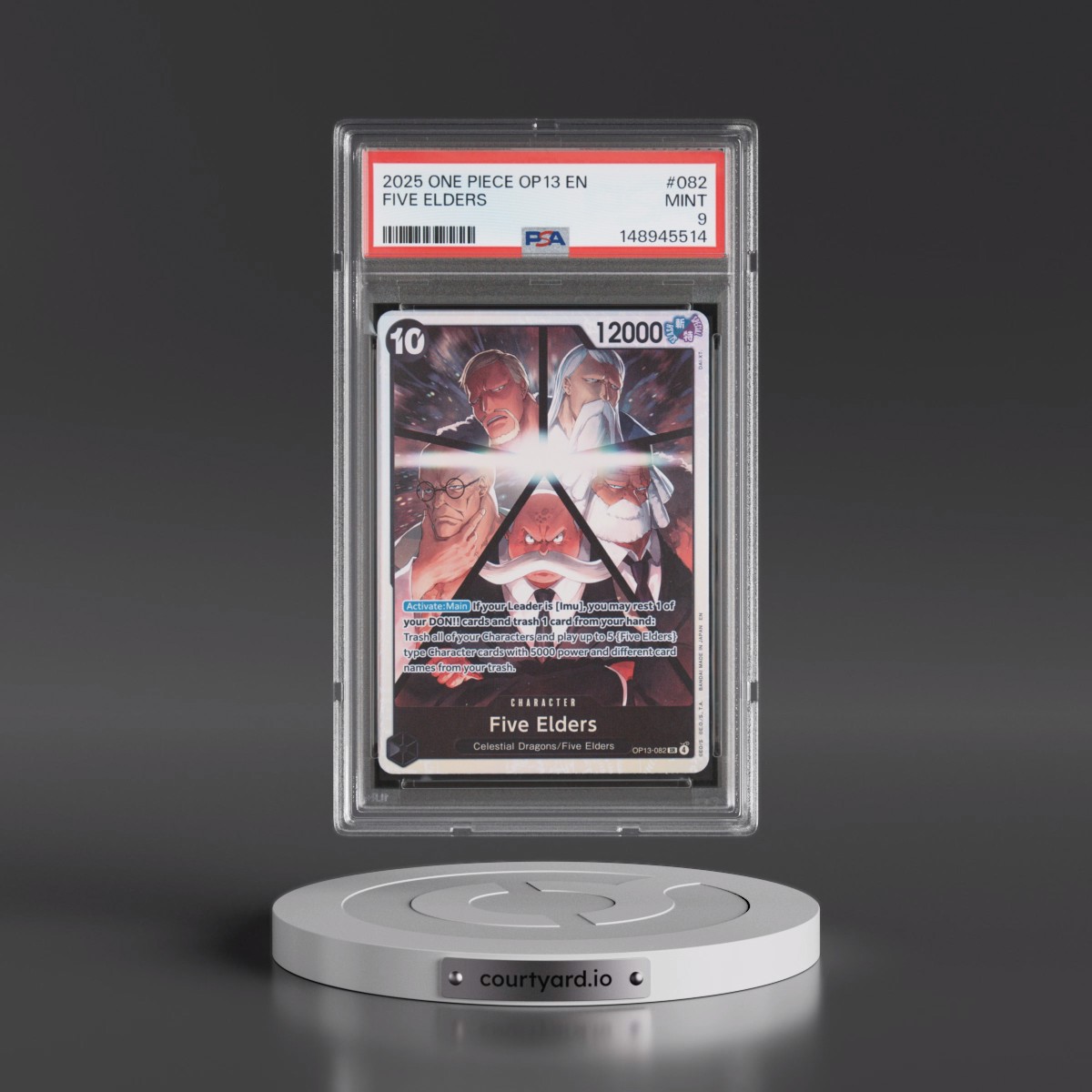 2025 One Piece OP13-Carrying on His Will #082 Five Elders (PSA 9 MINT)