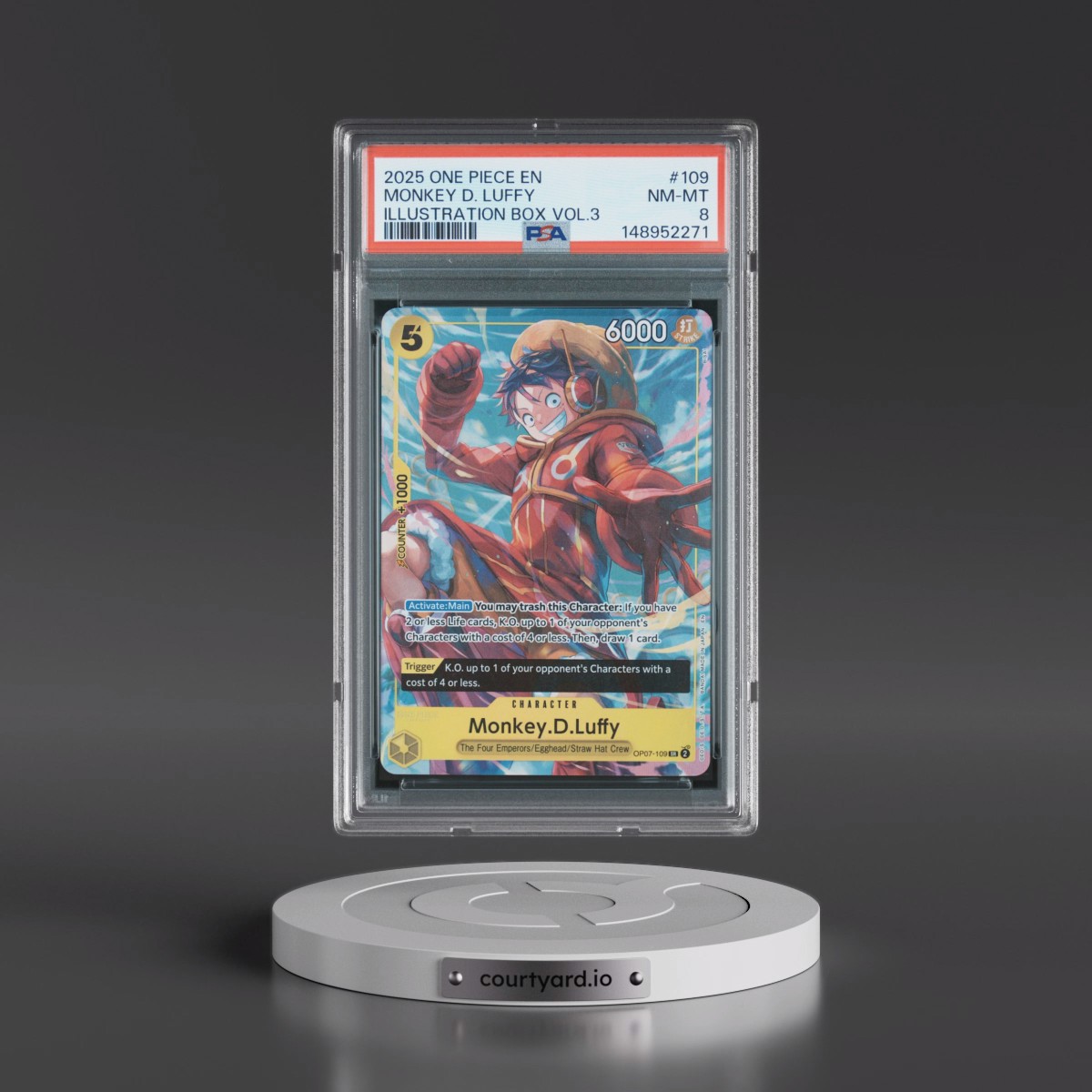 2025 One Piece Promos #109 Monkey D. Luffy - Illustration Box Vol.3 (PSA 8 NM-MT)