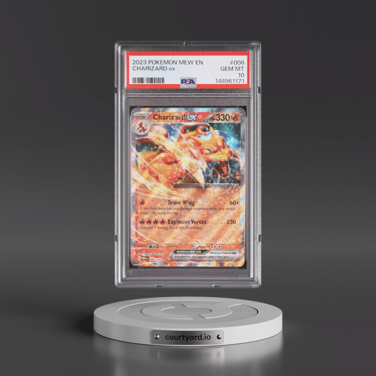 2023 Pokémon Mew EN-151 #006 Charizard EX - Holo (PSA 10 GEM MINT)
