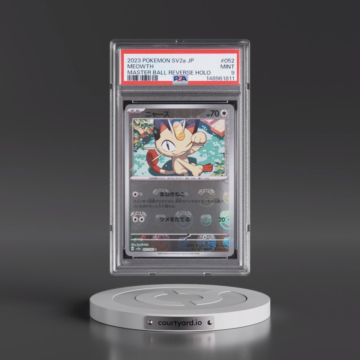 2023 Pokémon Sv2a-Pokémon 151 #052 Meowth - Reverse Holo Master Ball (PSA 9 MINT)