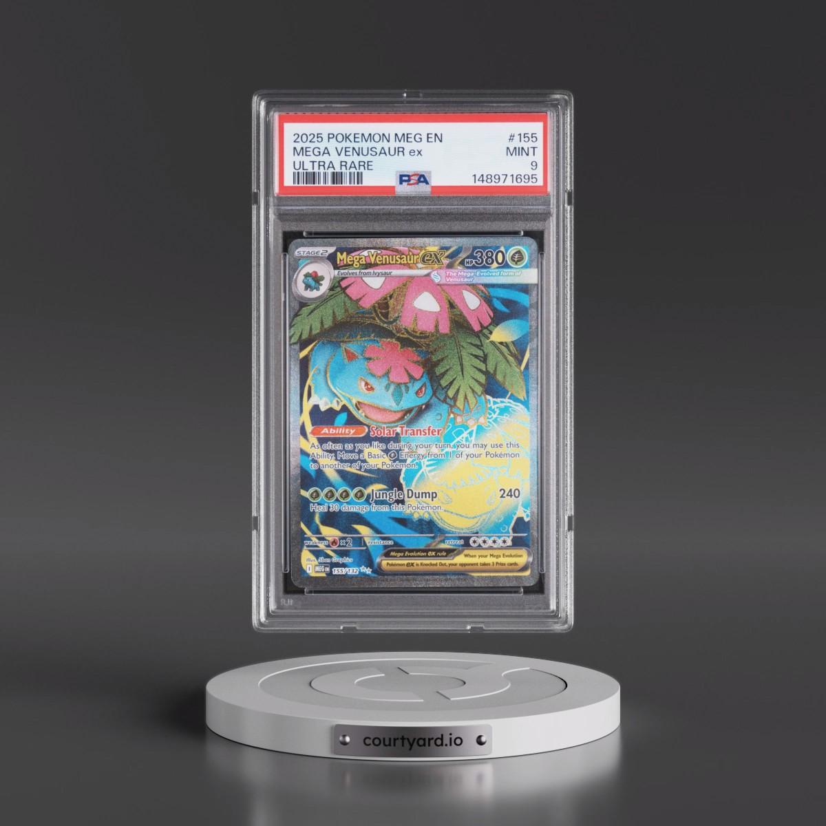 2025 Pokémon Meg EN-Mega Evolution #155 Mega Venusaur EX - Holo Ultra Rare (PSA 9 MINT)