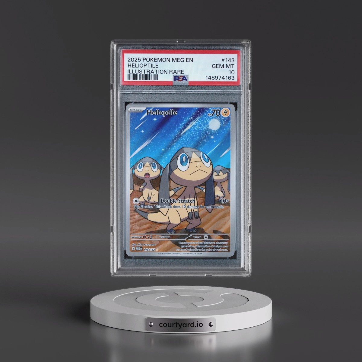 2025 Pokémon Meg EN-Mega Evolution #143 Helioptile - Illustration Rare (PSA 10 GEM MINT)