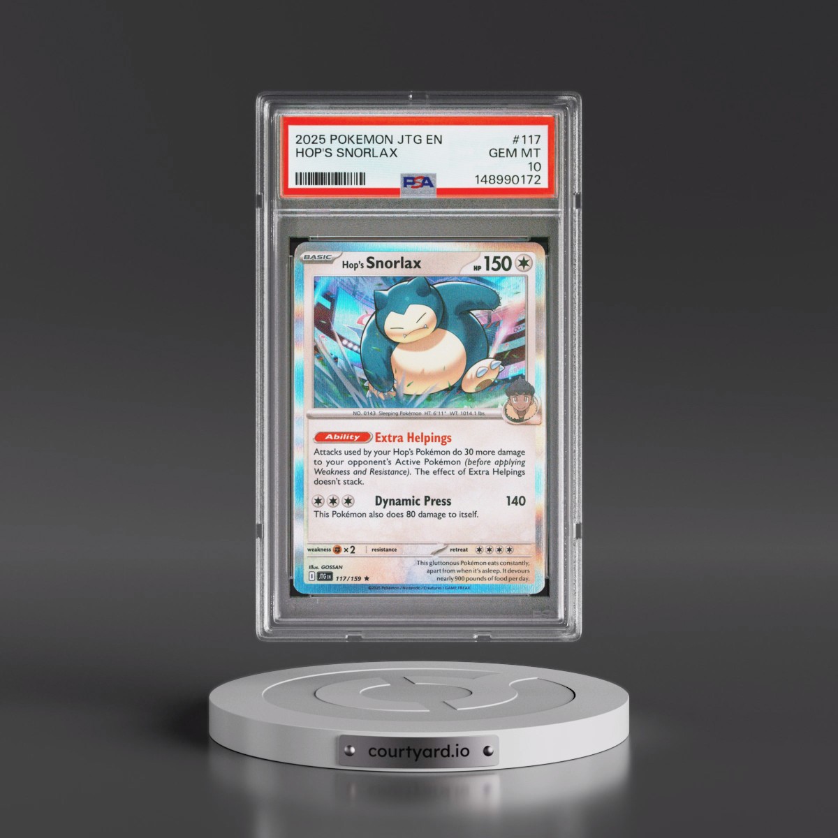 2025 Pokémon Jtg EN-Journey Together #117 Hop's Snorlax (PSA 10 GEM MINT)