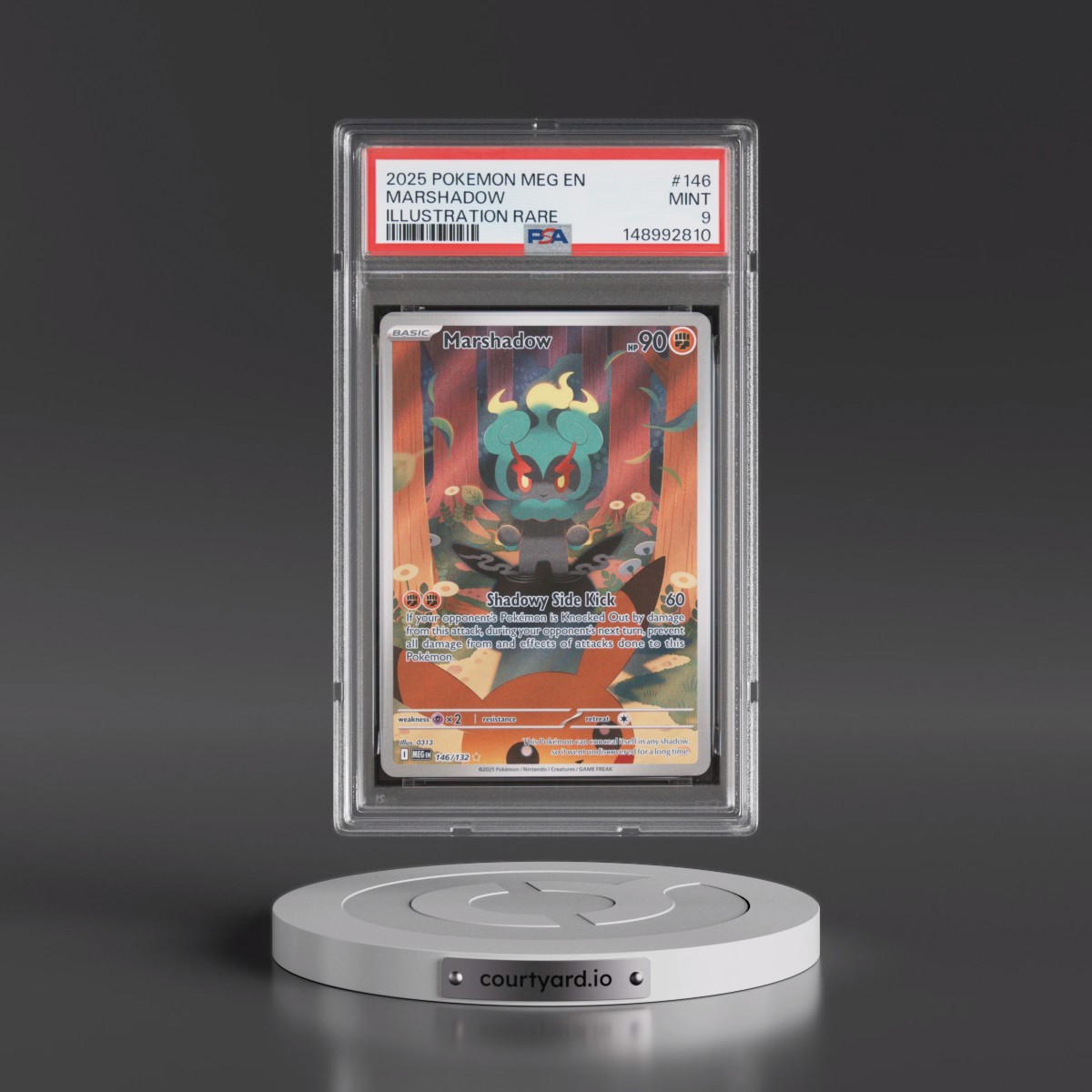 2025 Pokémon Meg EN-Mega Evolution #146 Marshadow - Illustration Rare (PSA 9 MINT)