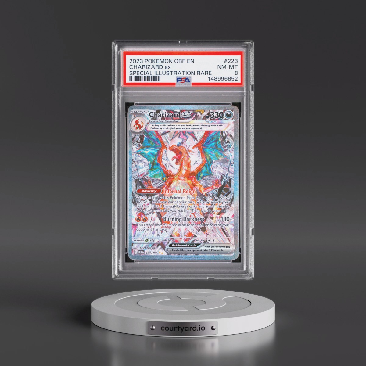 2023 Pokémon Obf EN-Obsidian Flames #223 Charizard EX - Holo Special Illustration Rare (PSA 8 NM-MT)