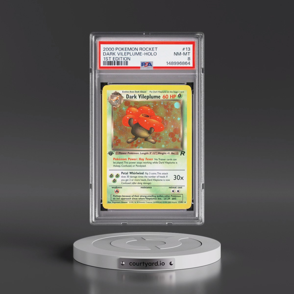 2000 Pokémon Rocket #13 Dark Vileplume - 1st Edition Holo (PSA 8 NM-MT)