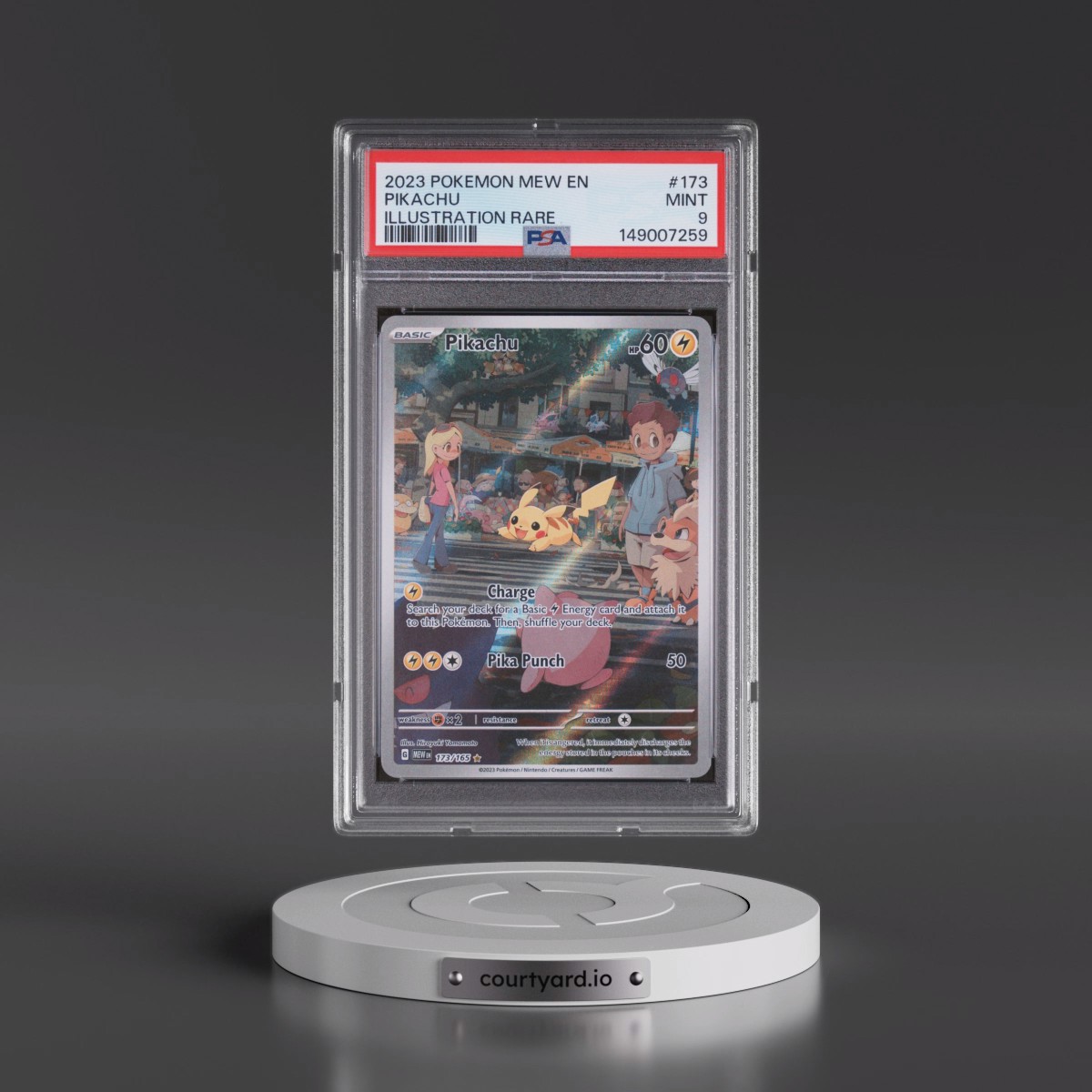2023 Pokémon Mew EN-151 #173 Pikachu - Illustration Rare (PSA 9 MINT)