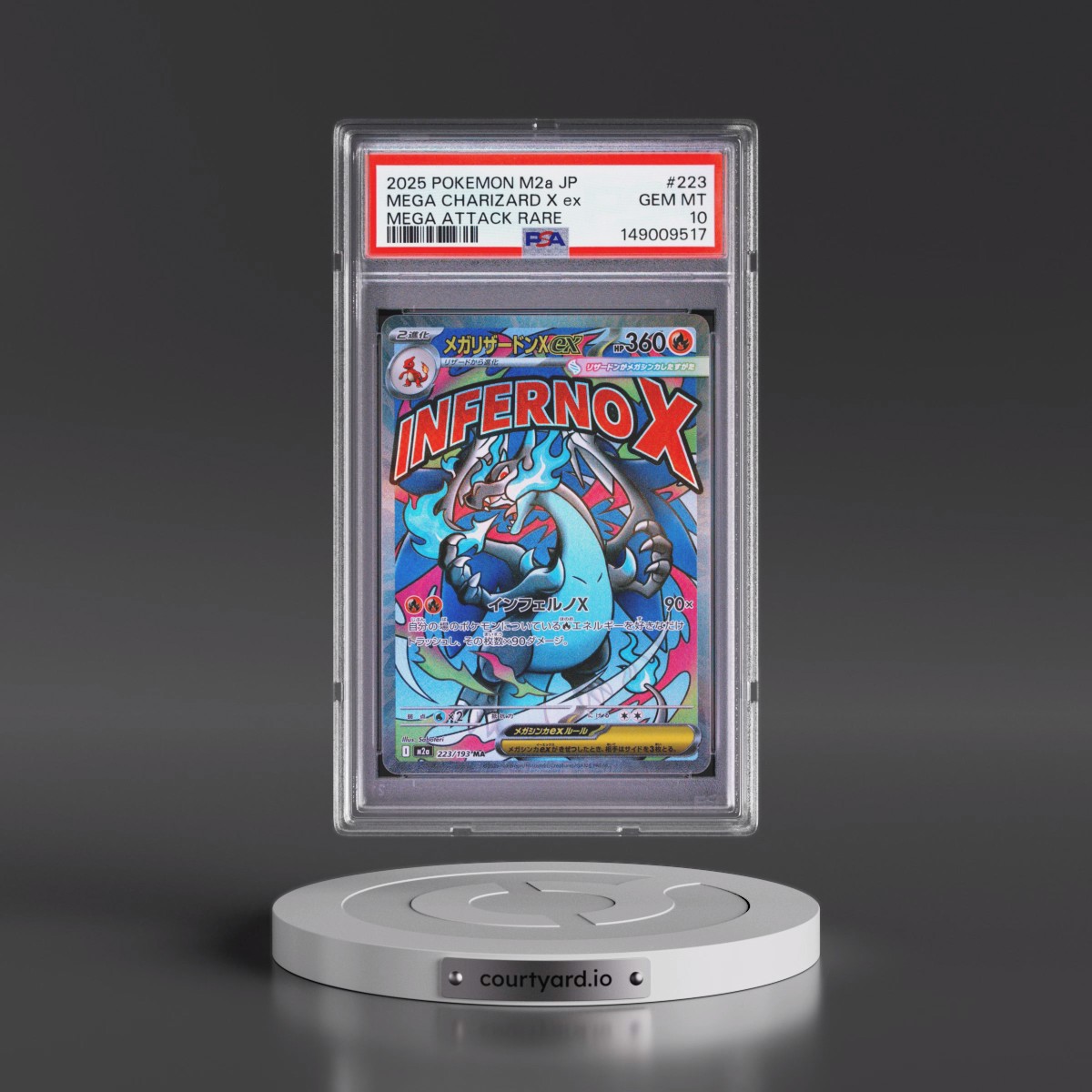 2025 Pokémon M2a-Mega Dream EX #223 Mega Charizard X EX - Holo Mega Attack Rare (PSA 10 GEM MINT)