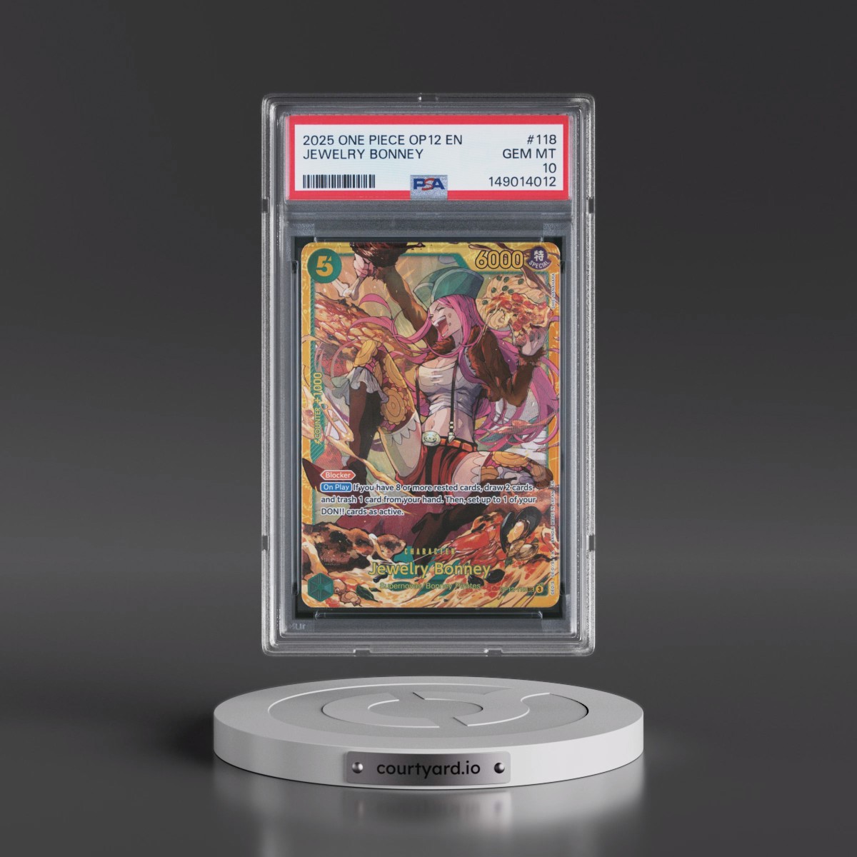 2025 One Piece OP12-Legacy of the Master #118 Jewelry Bonney (PSA 10 GEM MINT)