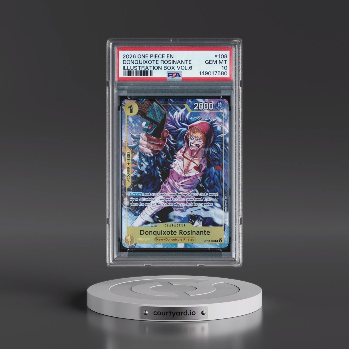 2026 One Piece Promos #108 Donquixote Rosinante - Illustration Box Vol.6 (PSA 10 GEM MINT)