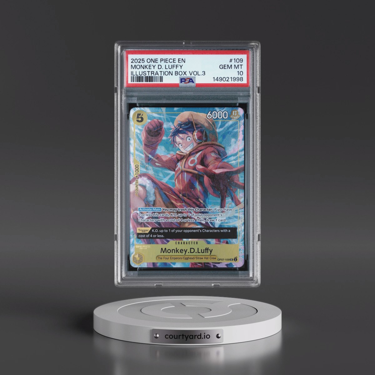 2025 One Piece Promos #109 Monkey D. Luffy - Illustration Box Vol.3 (PSA 10 GEM MINT)