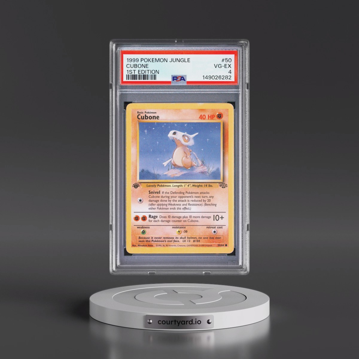 1999 Pokémon Jungle #50 Cubone - 1st Edition (PSA 4 VG-EX)