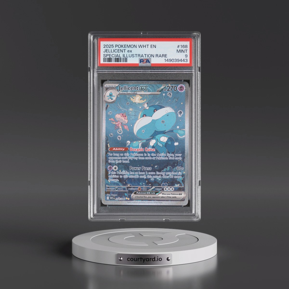 2025 Pokémon Wht EN-White Flare #168 Jellicent EX - Holo Special Illustration Rare (PSA 9 MINT)