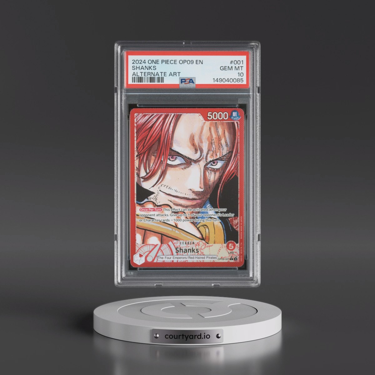 2024 One Piece OP09-Emperors in the New World #001 Shanks - Alternate Art (PSA 10 GEM MINT)