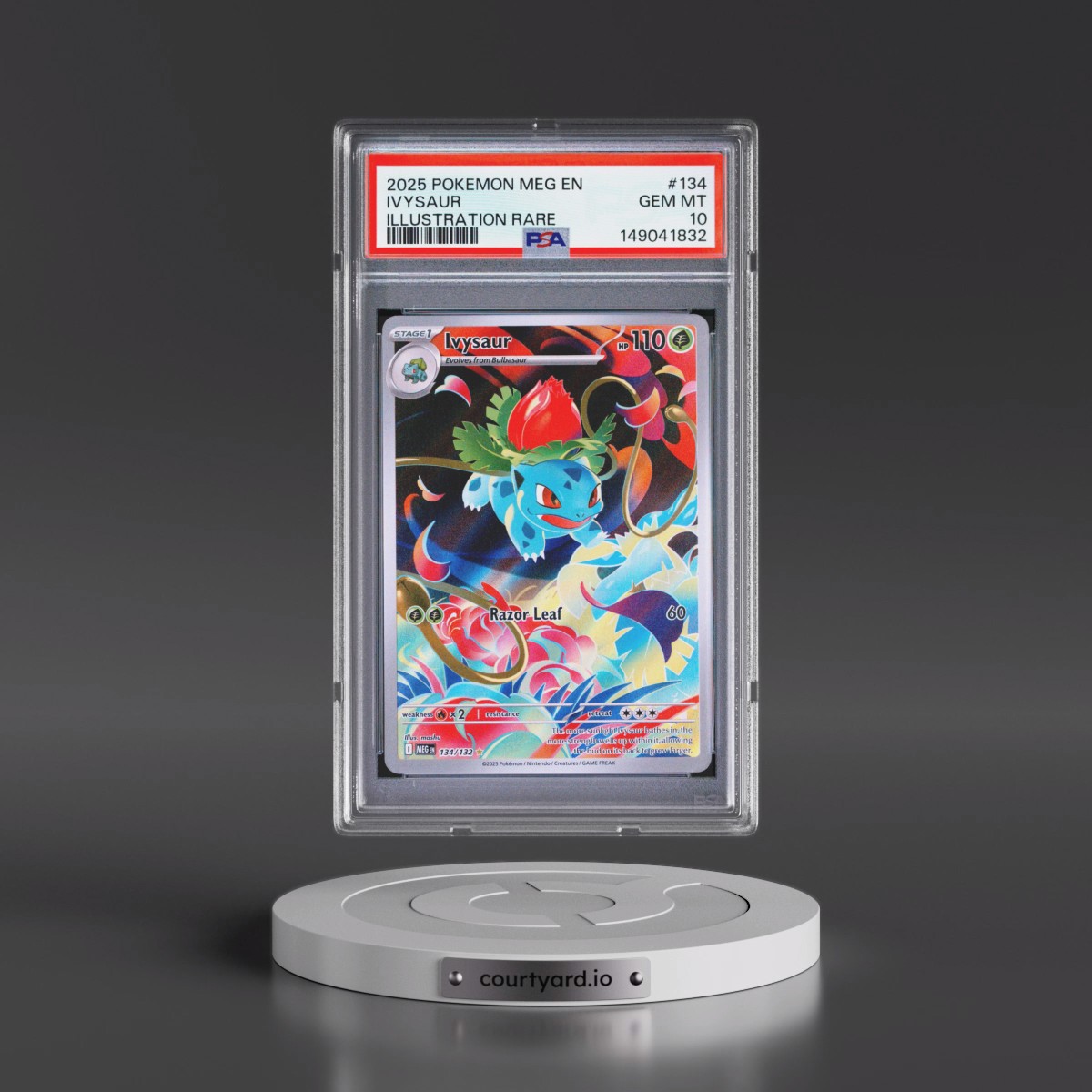 2025 Pokémon Meg EN-Mega Evolution #134 Ivysaur - Illustration Rare (PSA 10 GEM MINT)