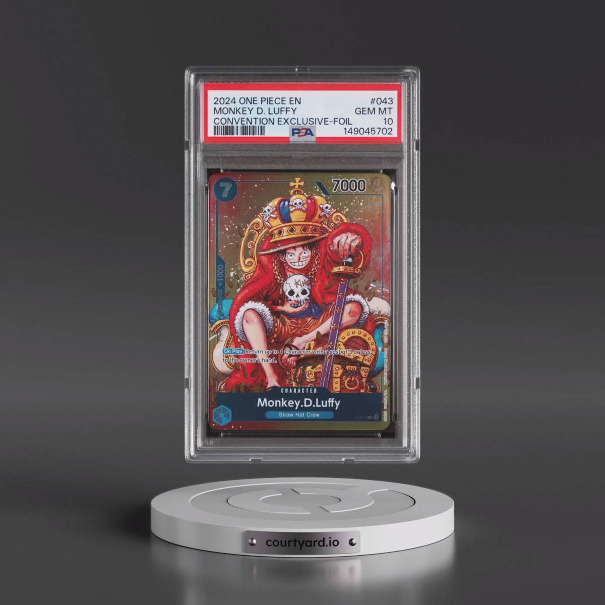 2024 One Piece Promos #043 Monkey D. Luffy - Convention Exclusive-Foil (PSA 10 GEM MINT)