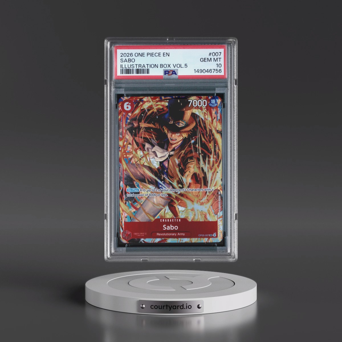 2026 One Piece Promos #007 Sabo - Illustration Box Vol.5 (PSA 10 GEM MINT)