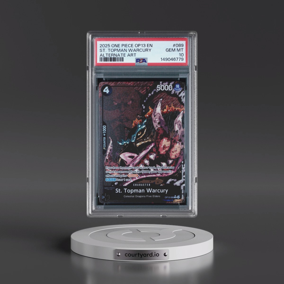 2025 One Piece OP13-Carrying on His Will #089 St. Topman Warcury - Alternate Art (PSA 10 GEM MINT)