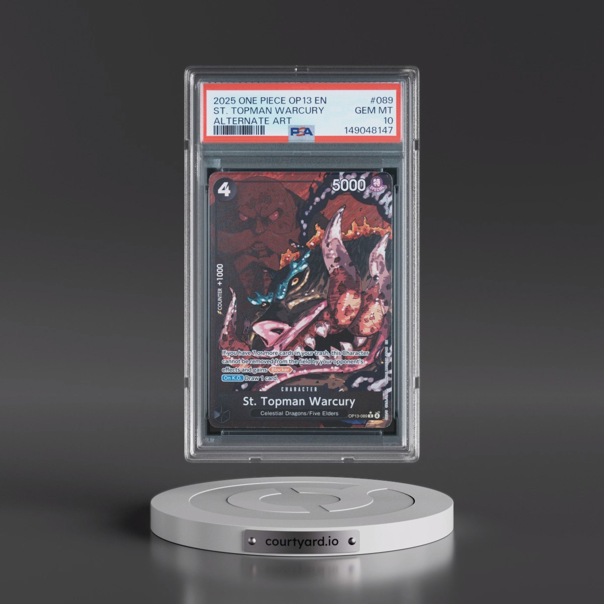 2025 One Piece OP13-Carrying on His Will #089 St. Topman Warcury - Alternate Art (PSA 10 GEM MINT)